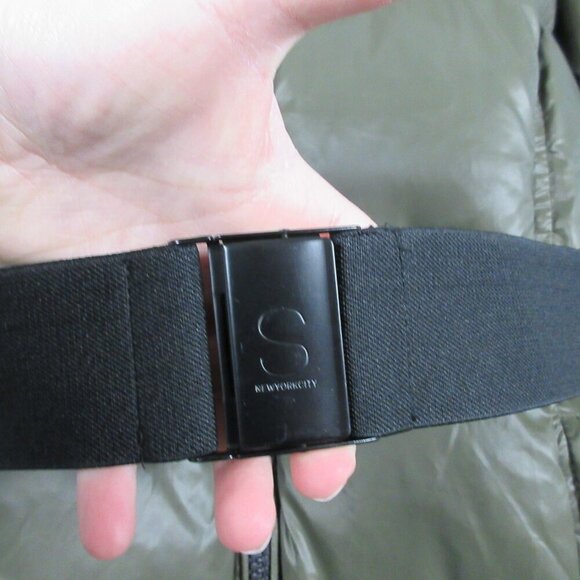 S13 Chalet Belted Faux Fur Women's M Green Trim Down Hooded Puffer Jacket - Picture 13 of 16